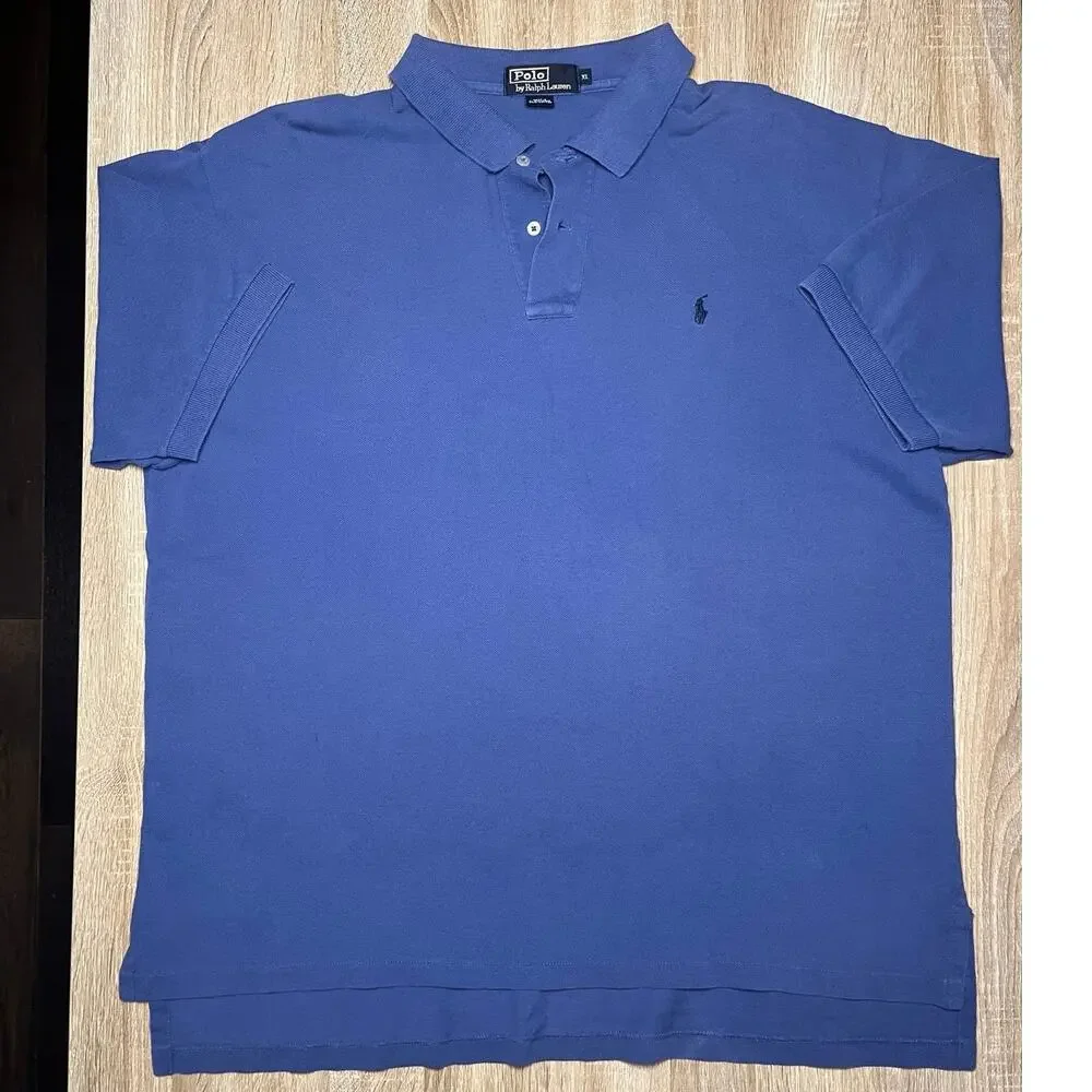Ralph Lauren Shirt Polo Y2K 2000s Pony Sz XL (18-20) Mens Blue